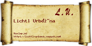 Lichtl Urbána névjegykártya